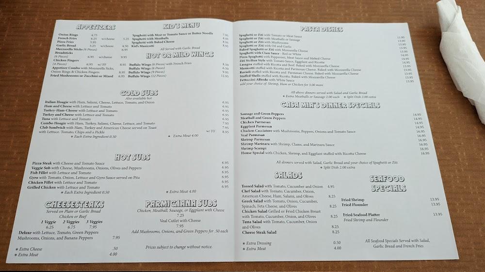 Casa Mia's Menu image 1